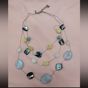 New York & Co Women’s Fashion Necklace Beaded Multi-Strand Moonstone Agate